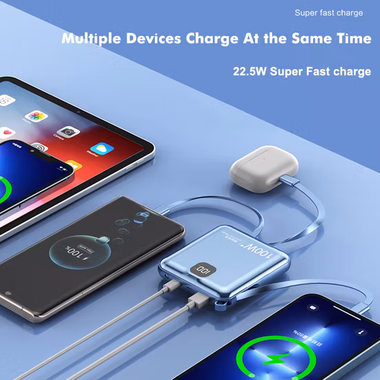 2023 vente chaude 5000 mAh OEM Pd 22.5/20/18 W charge rapide SCP 22.5 W 5000 mAh capacité batterie externe portable pour ordinateur portable et chargeur de téléphone portable